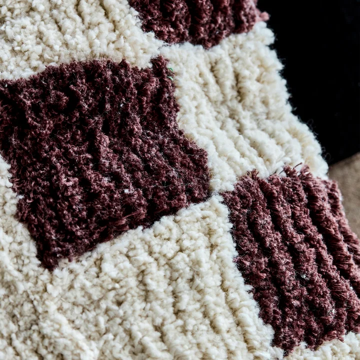 House Doctor - Chess Kussenhoes, 50 x 50 cm, bruin / gebroken wit