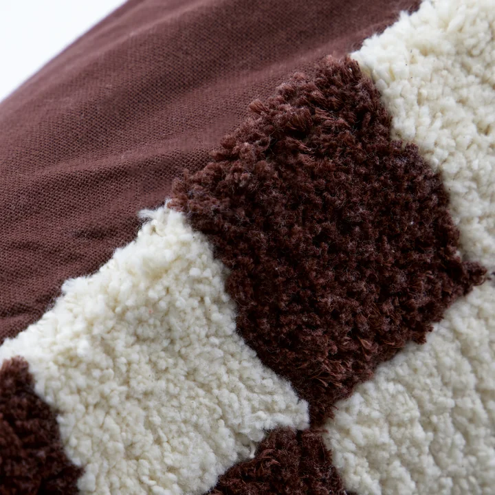 House Doctor - Chess Kussenhoes, 50 x 50 cm, bruin / gebroken wit