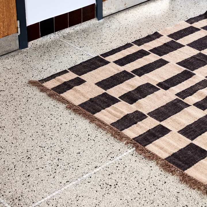 House Doctor - Graph Vloerkleed, 160 x 230 cm, natuur / zwart