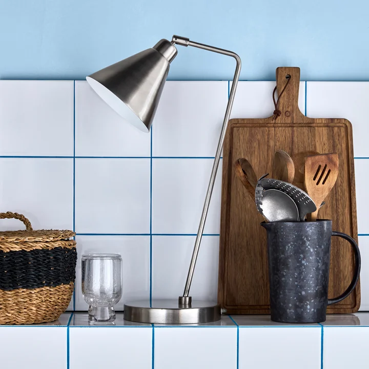 House Doctor - Game Tafellamp, geborsteld zilveren afwerking