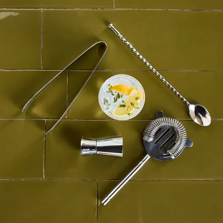 House Doctor - Kett bar set, zilver-finish (set van 4)