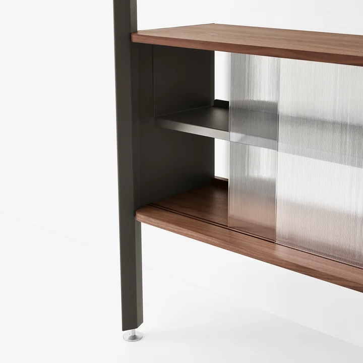 & Tradition - Rombe IF3 Legplank met kastelement, notenhoutfineer / antraciet / planken notenhoutfineer