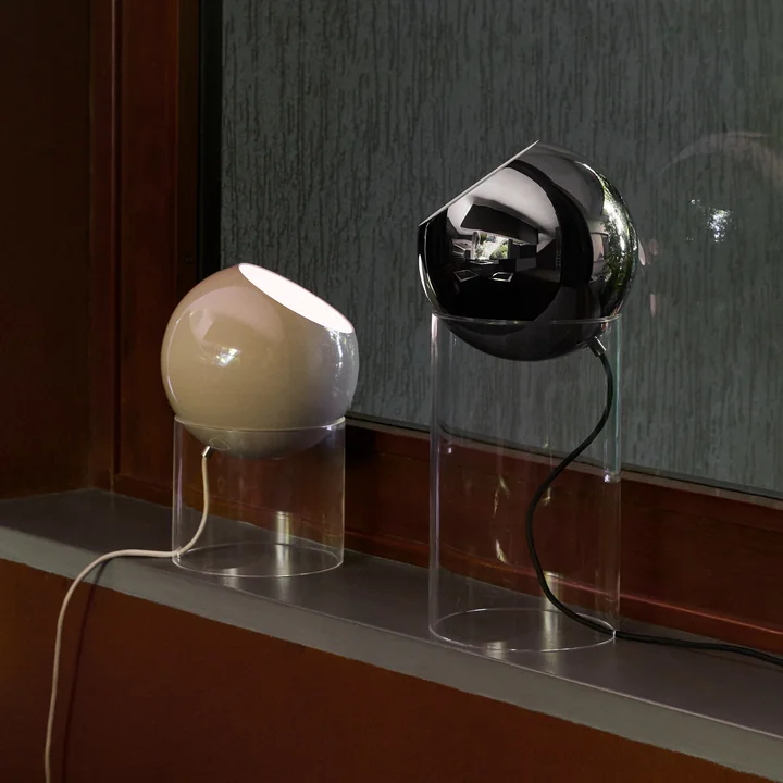 & Tradition - Topan VP14 lampen, grijs-beige en verchroomd