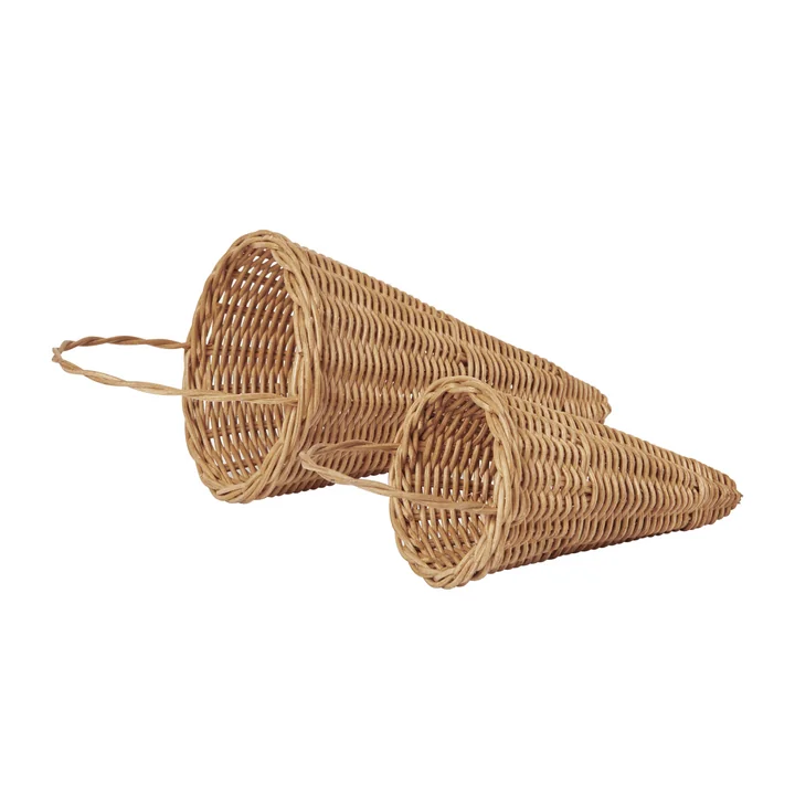 Ferm Living - Braided Cones kerstdecoratie, naturel (set van 2)