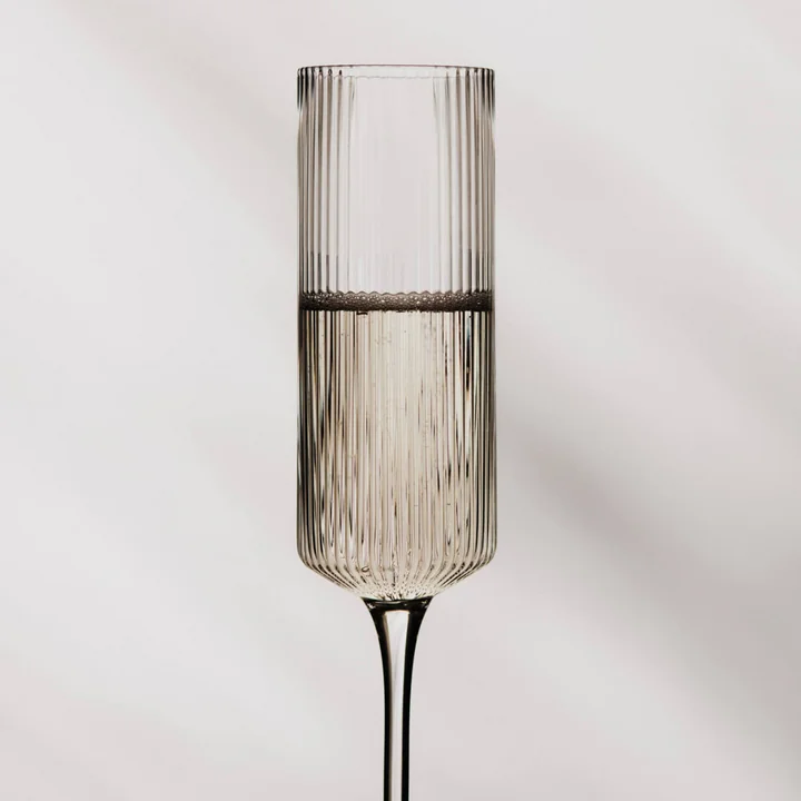 Ferm Living - Ripple Champagneglas, helder