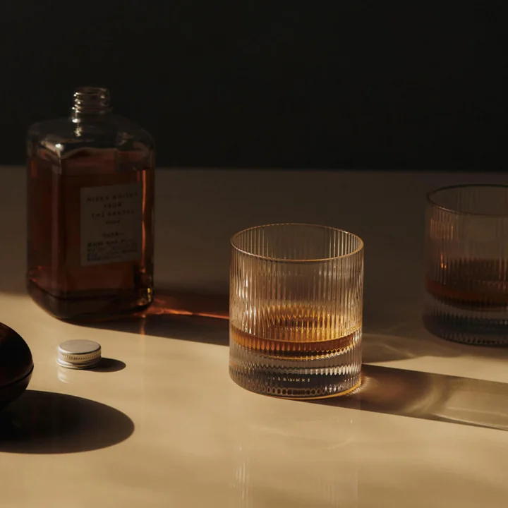 Ferm Living - Ripple drinkglas, helder (set van 2)