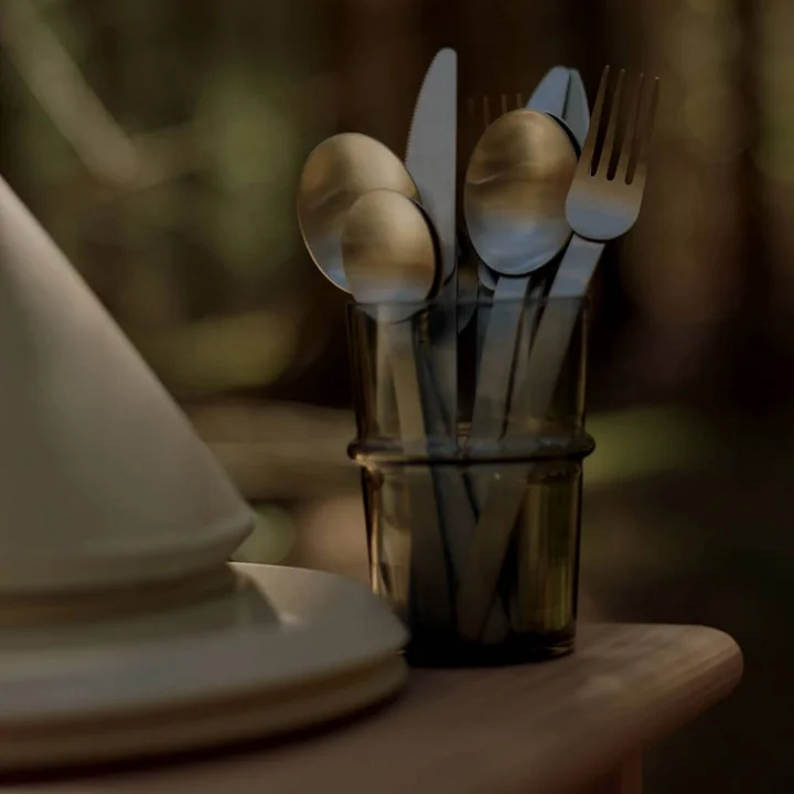 Ferm Living - Stelo bestekset, geborsteld roestvrij staal (4 stuks)