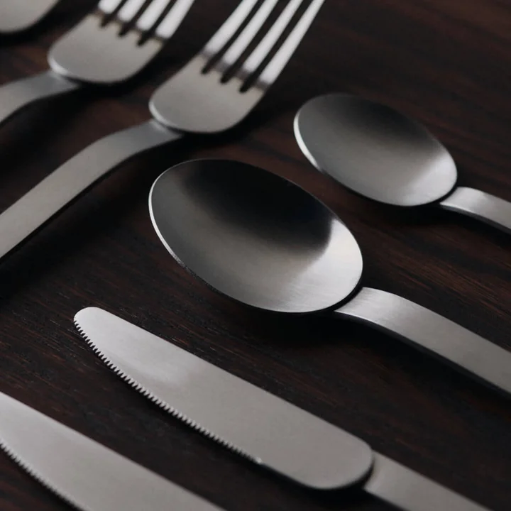 Ferm Living - Stelo bestekset, geborsteld roestvrij staal (4 stuks)