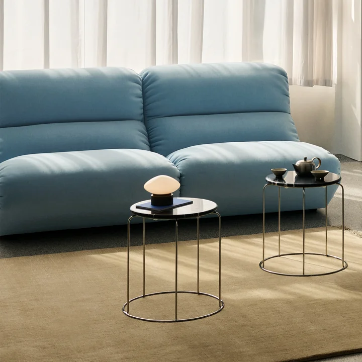 & Tradition - Hi Lo 2-zitsbank, configuratie A, blauw (stof Kvadrat Gentle 0733)