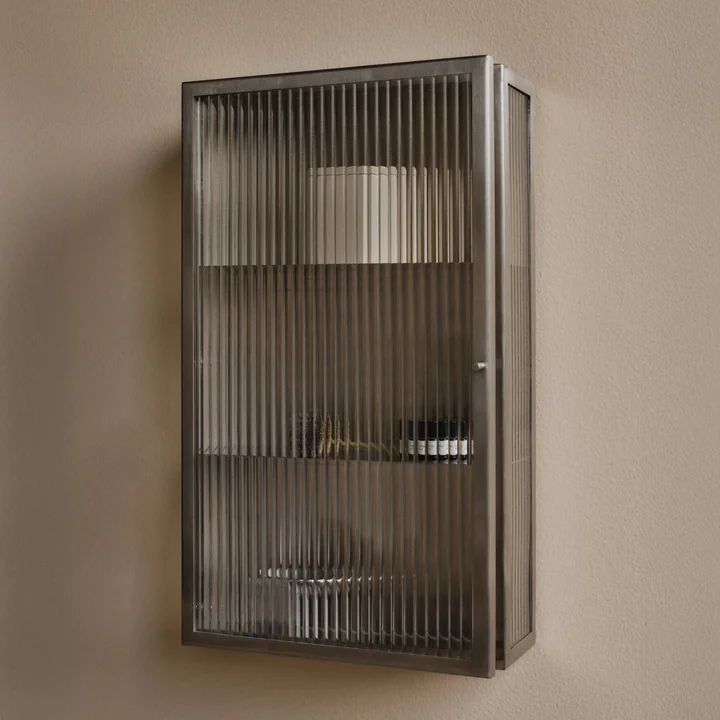 Ferm Living - Haze Wandkast, 60 x 35 cm, glas / roestvrij staal