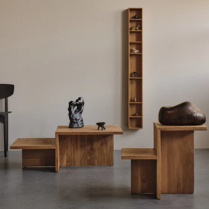 Ferm Living - Distinct Salontafel en bijzettafel, geolied eiken