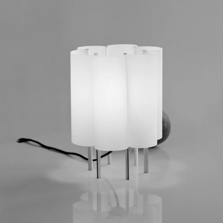 Ferm Living - Boe tafellamp, H 28 cm, zilver / naturel