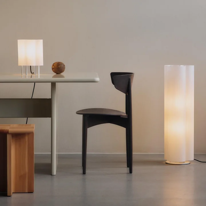 Ferm Living - Boe tafel- en vloerlamp, zilver / naturel