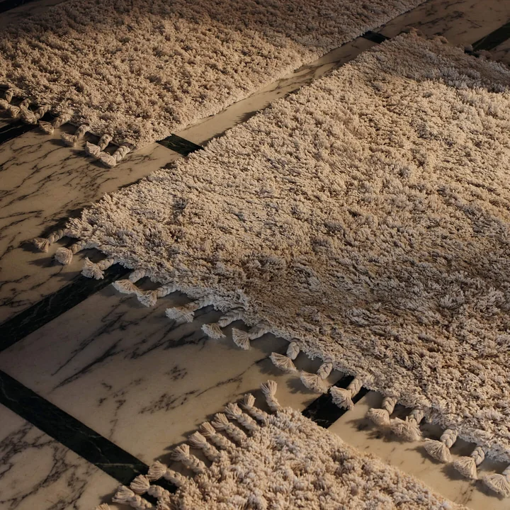 Ferm Living - Amass Hoogpolig tapijt, gebroken wit