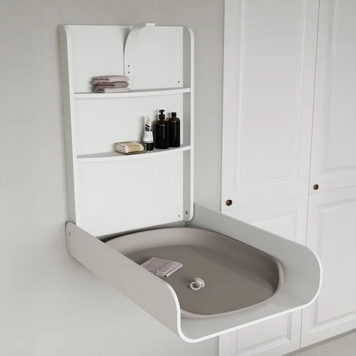 Sebra - Aan de muur gemonteerde luiertafel, wit