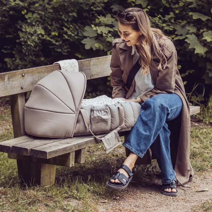 Sebra - Luifel voor 3-in-1 babynestje, jetty beige