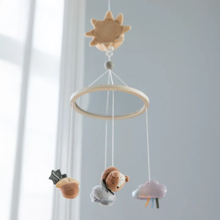 Sebra - Muziek & Spiegel mobiel Woodland, veelkleurig