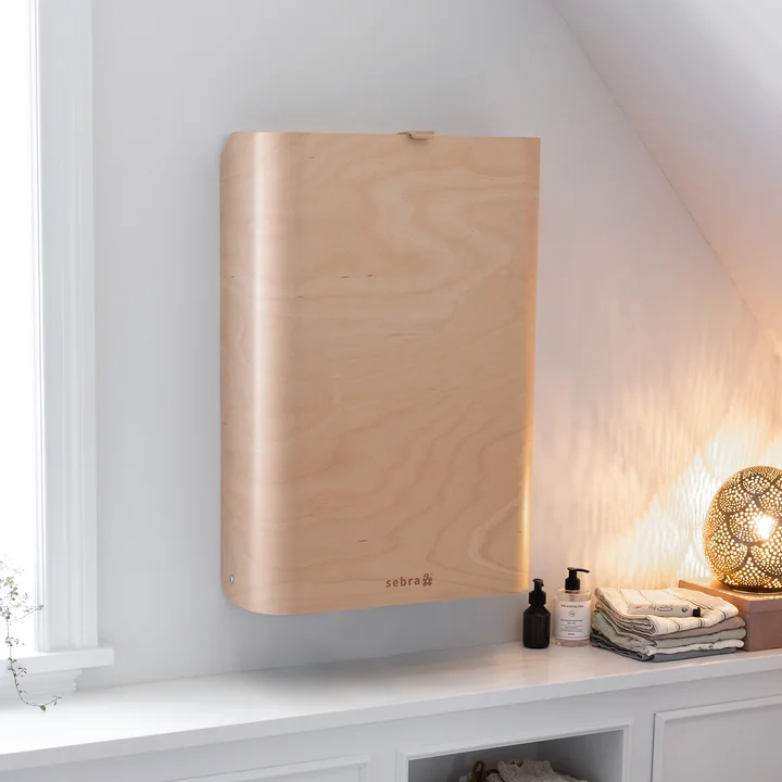 Sebra - Aan de muur gemonteerde luiertafel, beuken