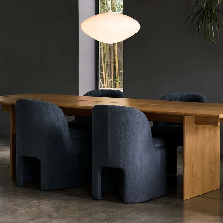 & Tradition - Loafer SC106 Eetkamerstoel, grijs (stof Kvadrat Cifrado 0771)