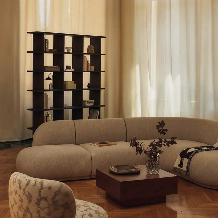 Ferm Living - Kona boekenkast 3 x 6, 170 x 210 cm, donker gebeitst eiken