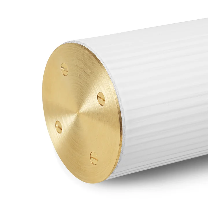 Ferm Living - Vuelta II LED hanglamp, 100 cm, wit / messing