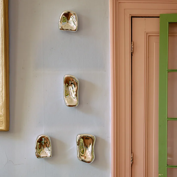 HKliving - Glazen sculptuur, chroom (set van 4)