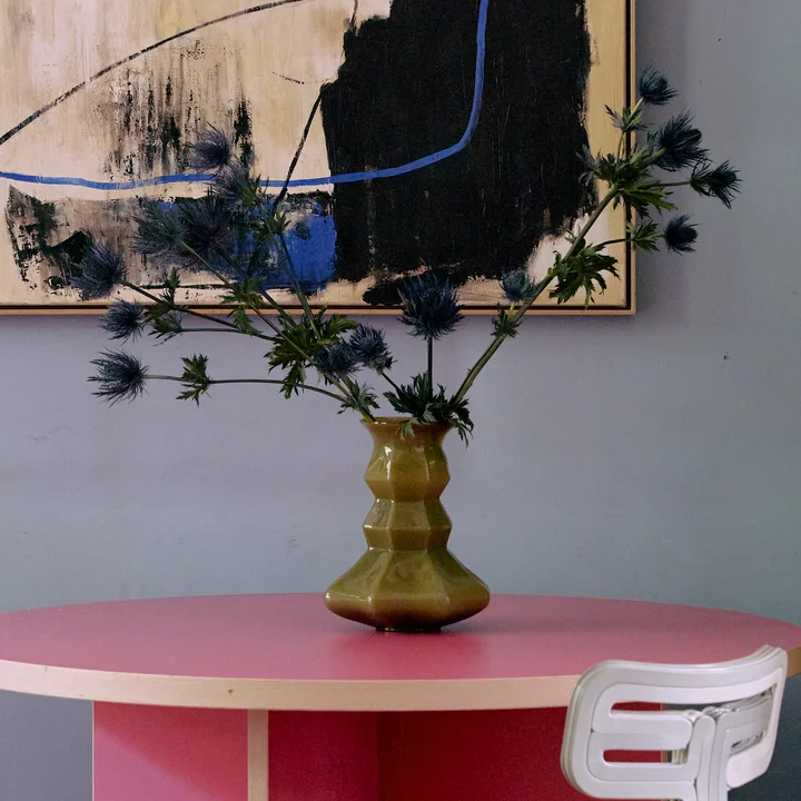 HKliving - Silhouette Glazen vaas, groen