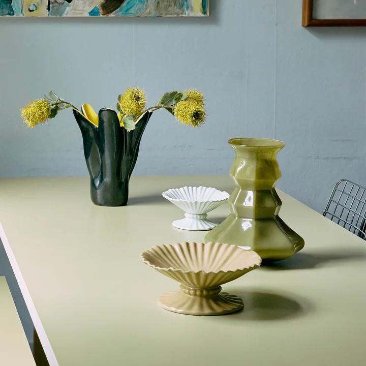 HKliving - Silhouette glazen vaas, groen