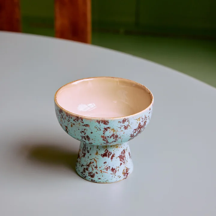 HKliving - 70's Tapasschaal met voet, Ø 11 cm, patina