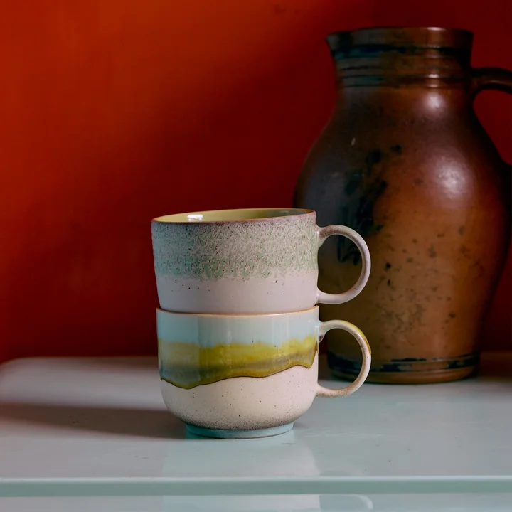 HKliving - 70's Theekop, 425 ml, neo (set van 2)