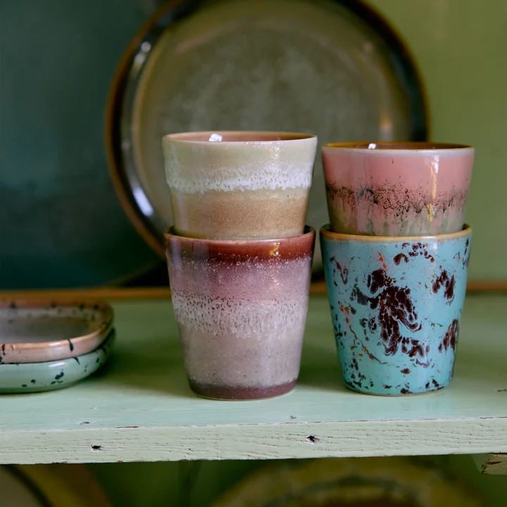 HKliving - 70's Espressomok, ristretto, futurism (set van 4)