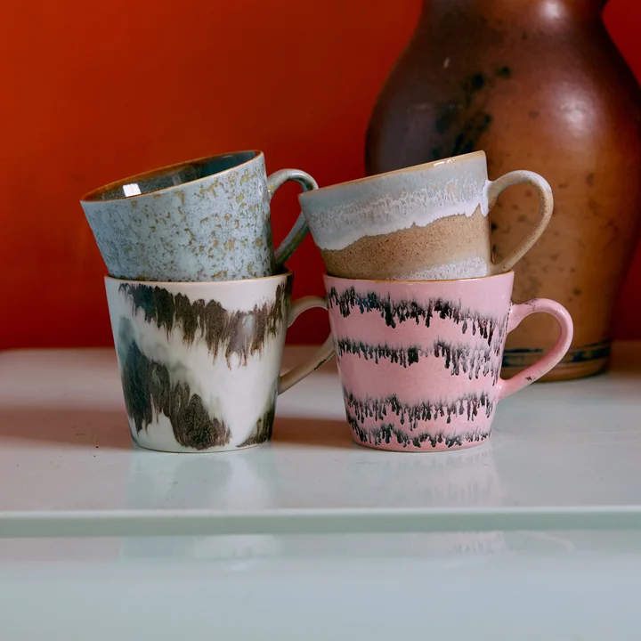 HKliving - 70's cappuccino kopjes, 300 ml