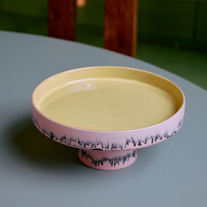 HKliving - 70's Kom met voet, Ø 21 cm, bubbel