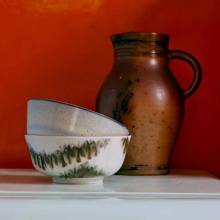 HKliving - 70's Ramen kom, Ø 19 cm, minimalism (set van 2)