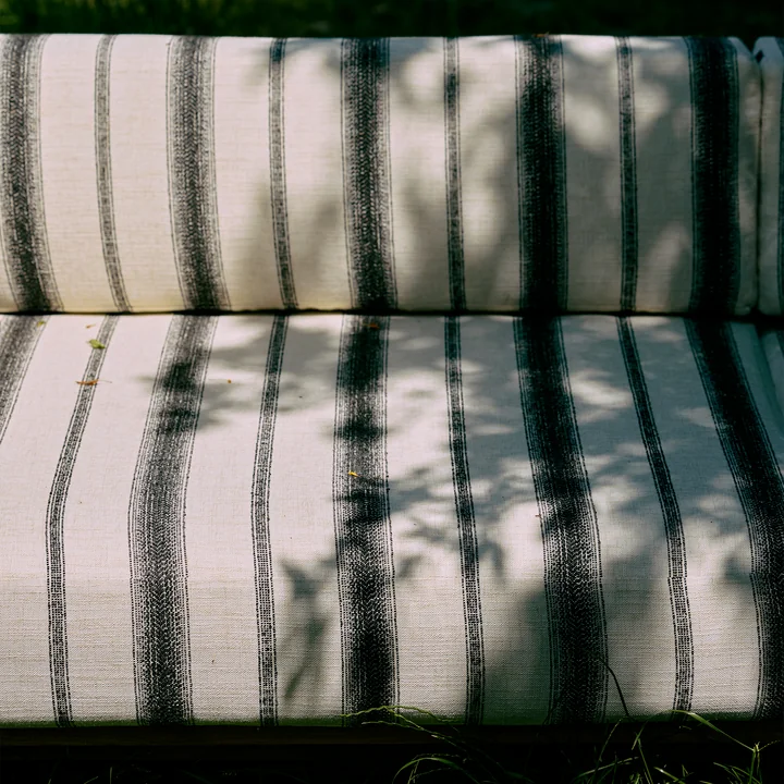 HKliving - Teakhouten loungebank voor buiten, krijtstreep