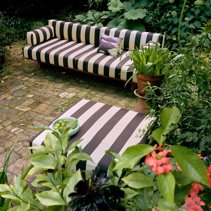 HKliving - Outdoor kruk, teak / stracciatella