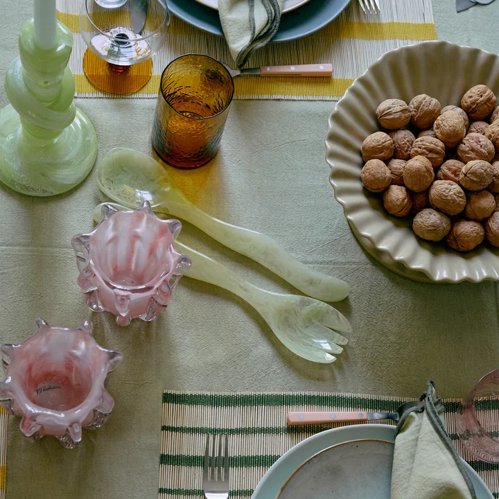 HKliving - Saladebestek, mist green (2 stuks)