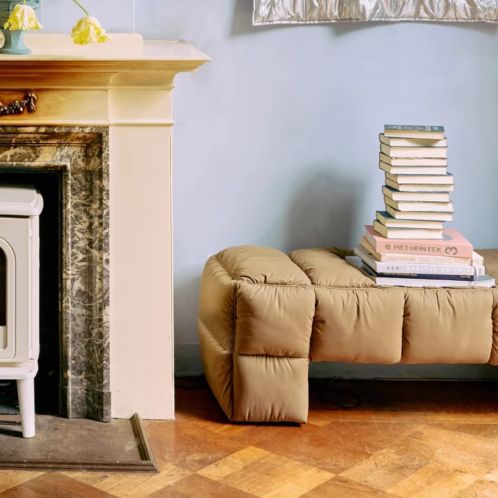 HKliving - Puffy Lobby Bank, 140 cm, olijf