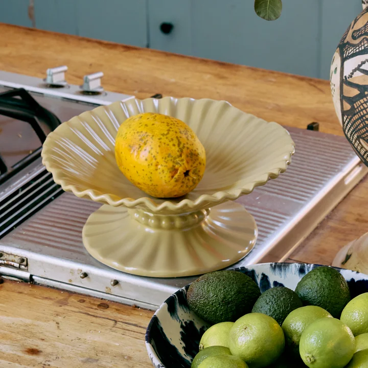 HKliving - New Classics Ribble schaal met voet, groot