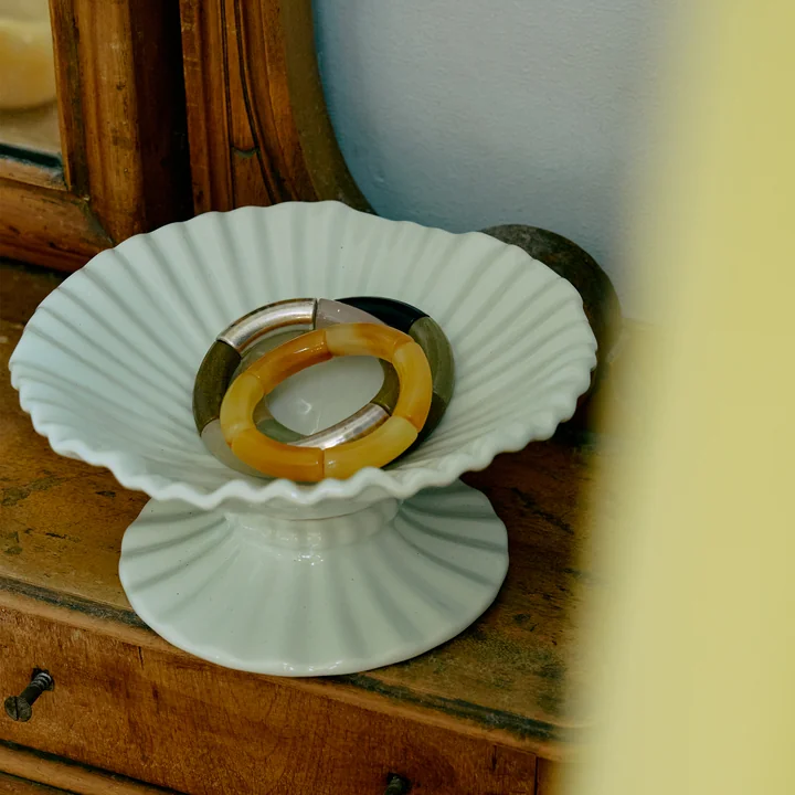 HKliving - New Classics Ribble schaal met voet, medium