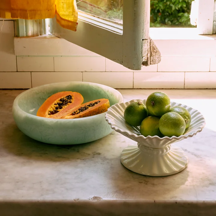 HKliving - New Classics Ribble schaal met voet, medium