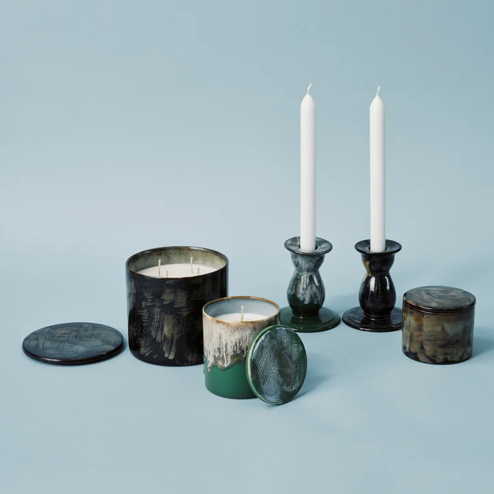 Serax - Terres de rêves Kaarsenhouder, h 10,5 cm, groen en donkerblauw