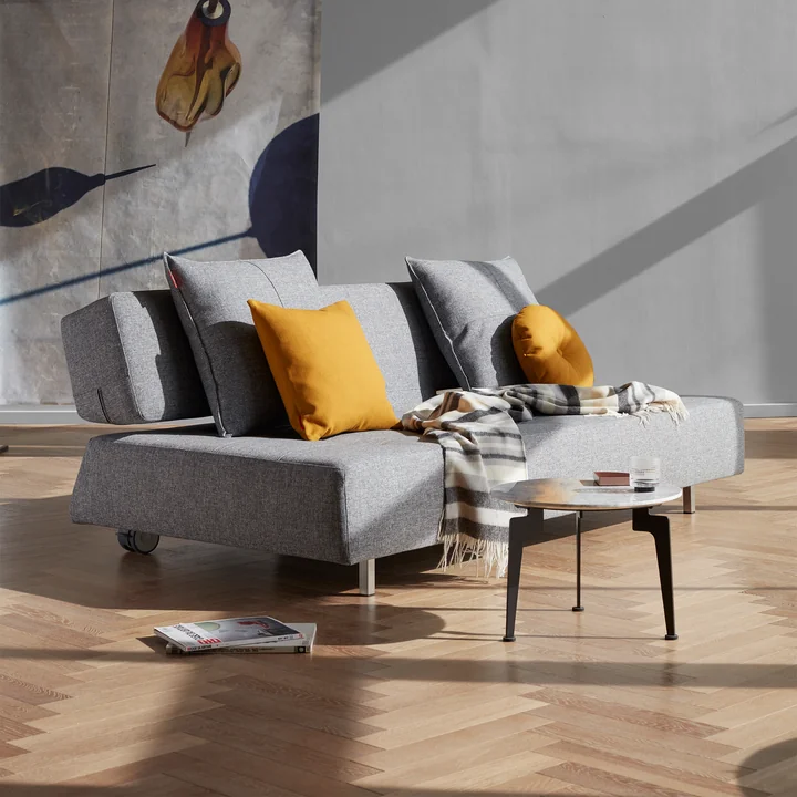 Innovation Living - Long Horn Deluxe Excess slaapbank, 210 x 114 cm, grijs (565 Twist Granite )