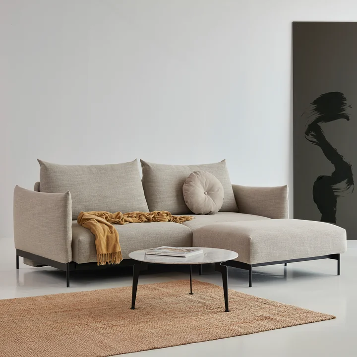 Innovation Living - Malloy Ottoman, zwart / naturel (579 Kenya Gravel )