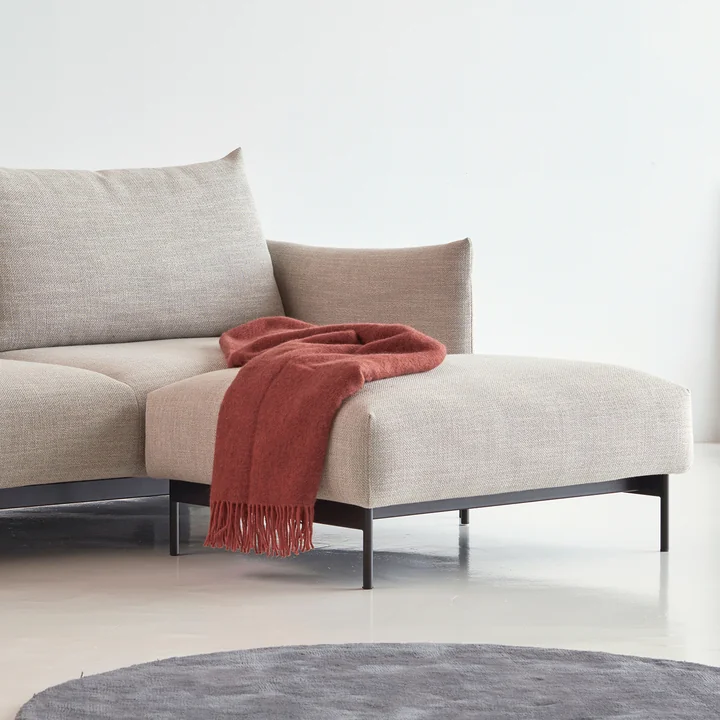 Innovation Living - Malloy Ottoman, zwart / naturel (579 Kenya Gravel )