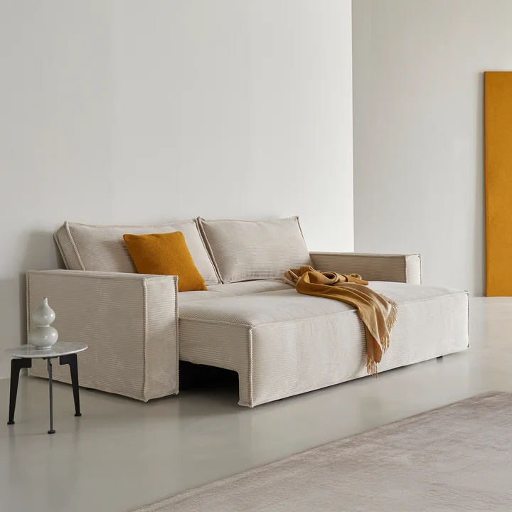 Innovation Living - Newilla slaapbank, 246 x 110 cm, ivoor (595 Corduroy )