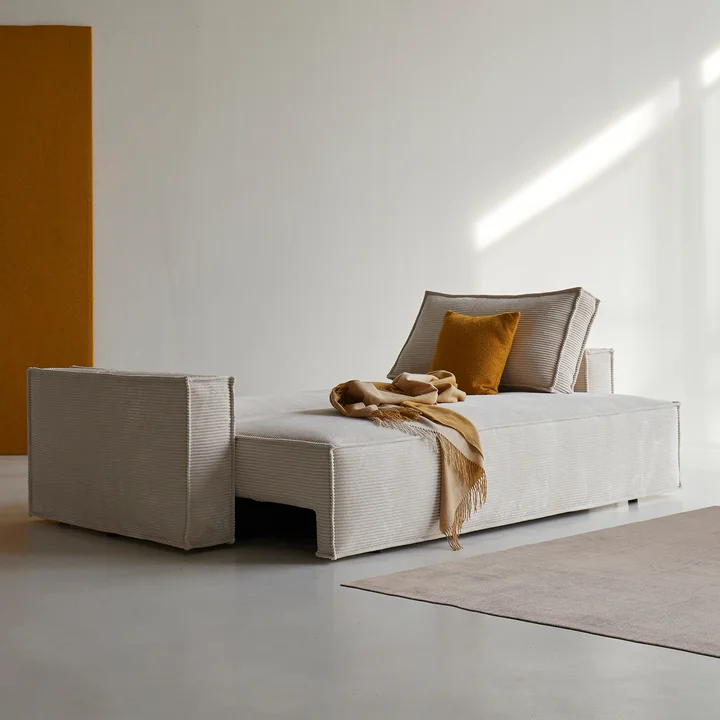 Innovation Living - Newilla slaapbank, 246 x 110 cm, ivoor (595 Corduroy )