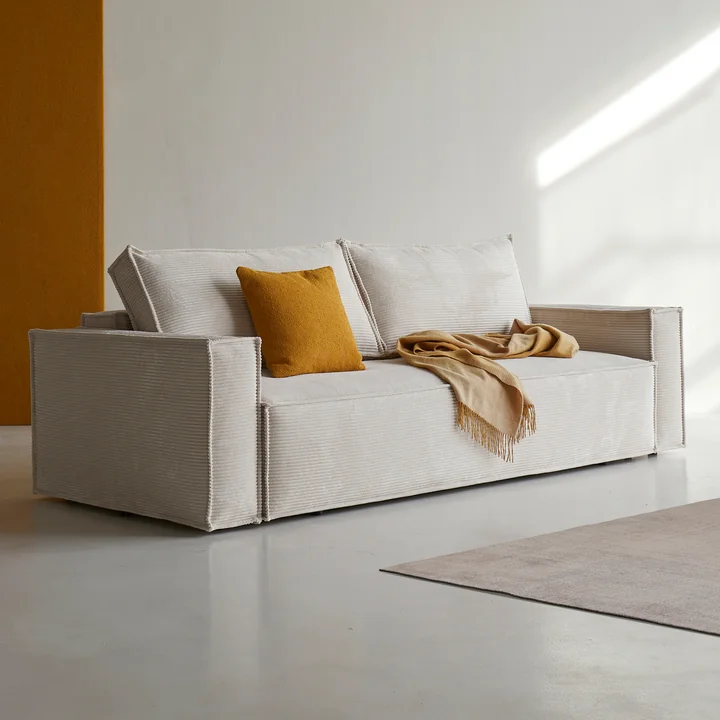 Innovation Living - Newilla slaapbank, 246 x 110 cm, ivoor (595 Corduroy )