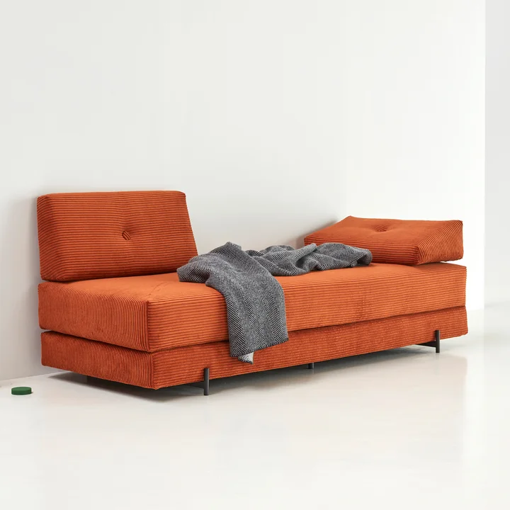 Innovation Living - Sigmund Indu slaapbank, 200 x 84 cm, burnt orange (595 Corduroy)