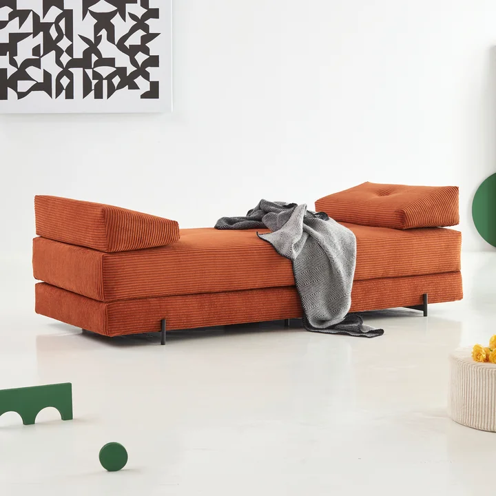 Innovation Living - Sigmund Indu slaapbank, 200 x 84 cm, burnt orange (595 Corduroy)